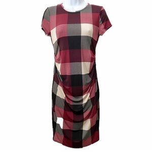 My Bump, Checked Ruched Pencil Dress
